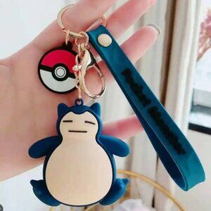 Snorlax Pokémon 3D Keychain with Wrist Strap and Poké Ball Charm